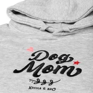 Light Grey Hoodie με κέντημα “Dog Mom”