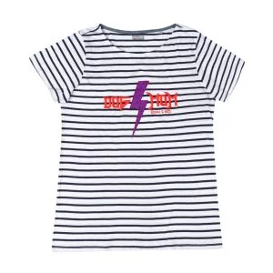 Γυναικείο ριγέ T-shirt “DOG⚡MOM”