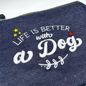 Neceser με κέντημα “Life is Better with a Dog”