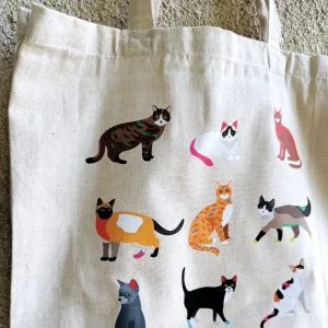Cotton Bag “Coffee, Books and Cats”