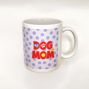 Κούπα “Dog Mom” w/ Purple Dots